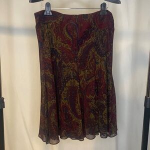 Chaps Vintage Maroon Midi Skirt